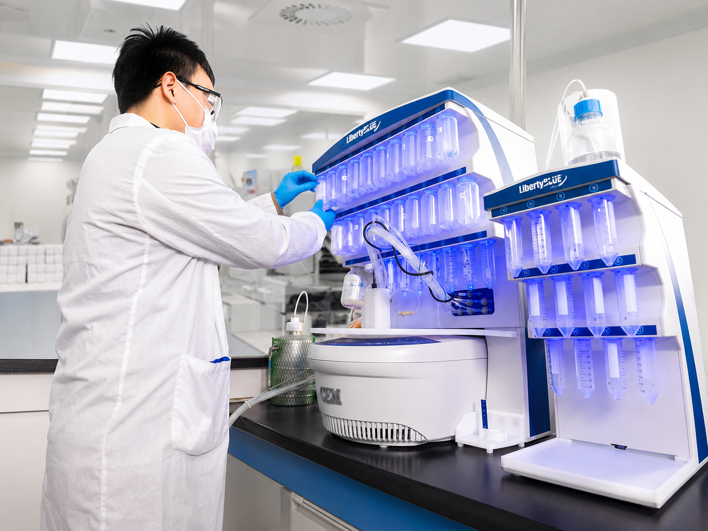 QIANMIAO PEPTIDES team in the Qingdao GMP manufacturing facility